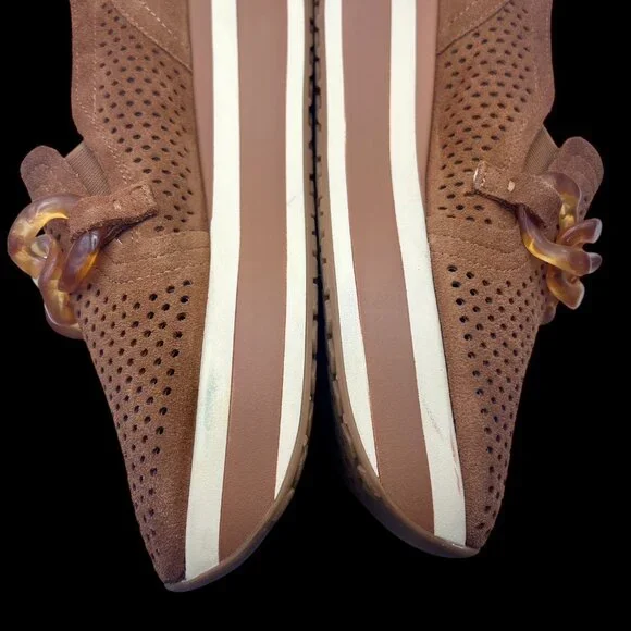 Dolce Vita Jhenee Platform Sneaker 8.5 Pecan Brown Suede - Picture 2 of 6